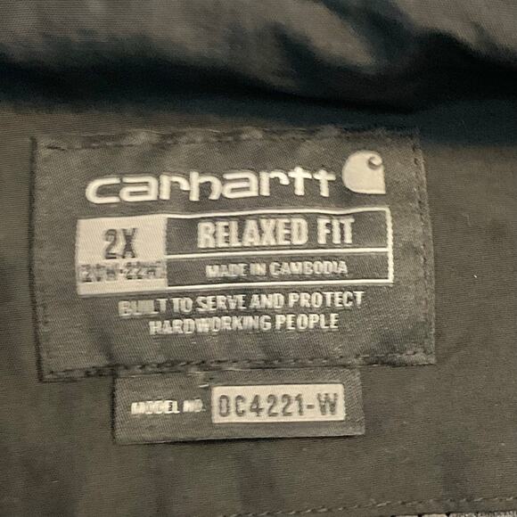 Carhartt Womens Coat Relaxed Fit 2X 20-22W Black Rain Defender Lightweight Hood - Picture 5 of 8